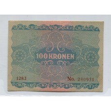 AUSTRIA 1922 100 KORONAS BILLETE SIN CIRCULAR, HERMOSO Y RARO !!!